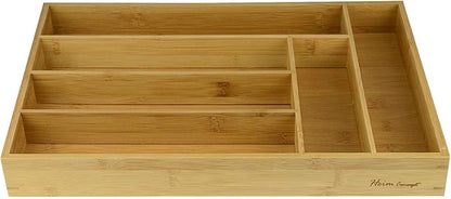 Heim Concept Drawer Organizer Bamboo Cutlery Tray Silverware Organizer/Utensil Holder, Drawer Dividers Organizer for Silverware, Flatware, Knives in Kitchen