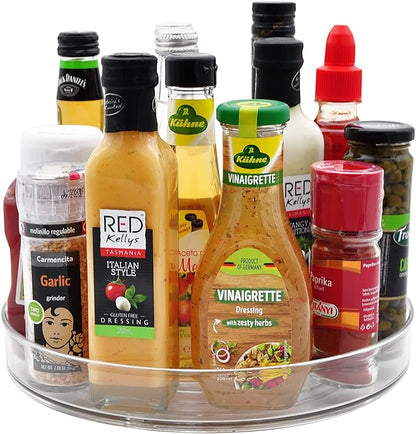 Amolliar Lazy Susan Organizer, 11" 4 Pack, Turntable for Cabinet, Kitchen, Fridge, Pantry Organizer and Storage, Countertop, Bathroom, Vanity, Rotating Tray, Condiment Spice Rack, Under Sink Organizer