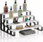 4 Tier Cologne and Perfume Organize for Women,Display Riser Stand for Bedroom Vanity,Wooden Bathroom Countertop Organizer,Bathroom Storage Shelf(White,Width=11.2")