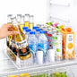 SOLY Drink Organizer for Fridge, Automatic Soda Can Dispenser with Pusher, 5-Row Refrigerator Drink Organizer Holds 25–30 Cans, 14.96" Deep