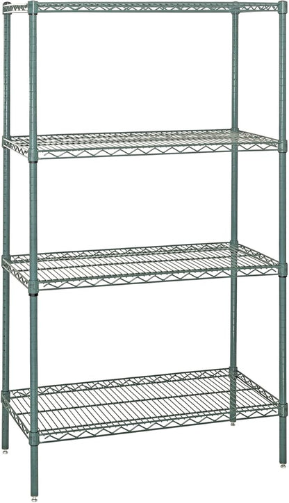Quantum Storage Systems WR86-2148P Starter Kit Wire Shelves Green Epoxy 4 Shelves 86" H x 48" W x 21" D