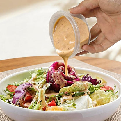 Small Containers with Lids, [6 Pack] 3.5 oz Reusable Plastic Jars for Snack and Puree, Salad Dressing Container to Go, Small Condiment Containers for On-the-Go Meals, Sauce Containers, BPA-Free