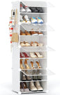 Shoe Storage,8 Tier Shoe Rack Organizer for Closet Shoe Cabinet with Door Shoe Shelves for Closet,Entryway,Hallway,Bedroom