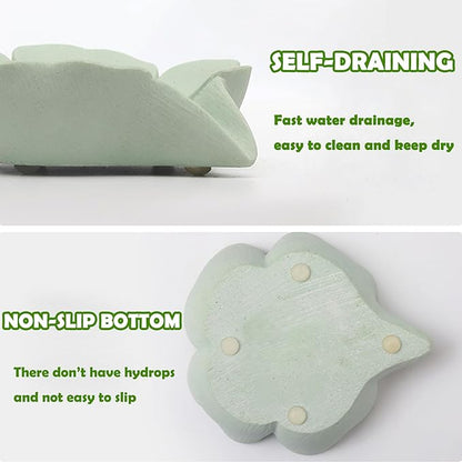 Soap Dish Soap Holder Self-Draining Soap Dish, Resin Bar Soap Holder, Lucky Four-Leaf Clover Shape Soap Tray Soap Saver for Bathroom,Kitchen,Sink,Bathtub, Easy Cleaning and Keep Dry