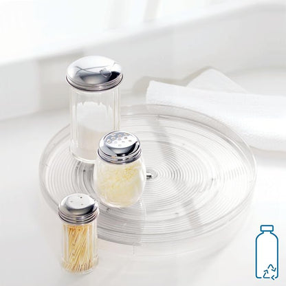 iDesign Recycled Plastic Lazy Susan Turntable Organizer, The Linus Collection – 11” x 1.75”, Clear