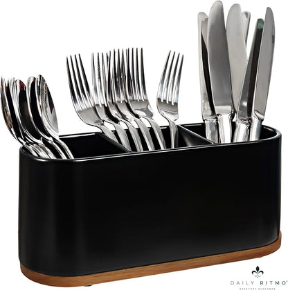 DAILY RITMO® Black Countertop Silverware Holder