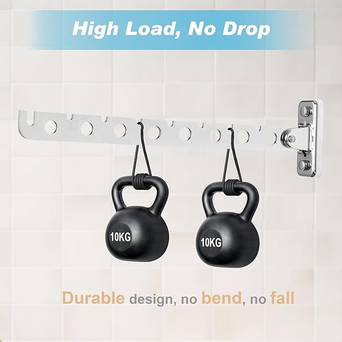 Alise Clothes Drying Rack Wall Mounted Coat Hanger,Folding Hanger Rack Clothes Hook Closet Storage Organizer,Swivel Space Saving Clothes Hanger Rack for Bedroom Bathroom Laundry,2 Pack,Polished Chrome