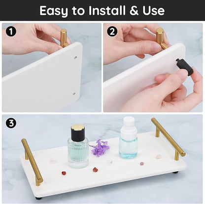 Segbeauty 12x6in Water Absorbing Stone Tray for Countertop, Fast Drying Stone Diatomaceous Earth Tray, Instant Drying Stone Tray for Kitchen Counter, Quick Dry Large Bathroom Counter Tray Soap Holder