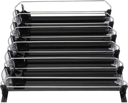 5pcs Fridge Drink Dispenser, Automatic Pusher Glide Self Pushing Soda Can Dispenser Water Bottle Drink Dispenser for Kitchen (Black)