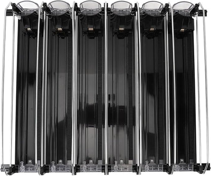 Zerodis 6Pcs Fridge Drink Organizer, Can Water Bottle Drink Dispenser Automatic Beverage Pusher Beverage Thruster Beer Supermarket Shelf Thrusters Convenience Store Freezer (Black)