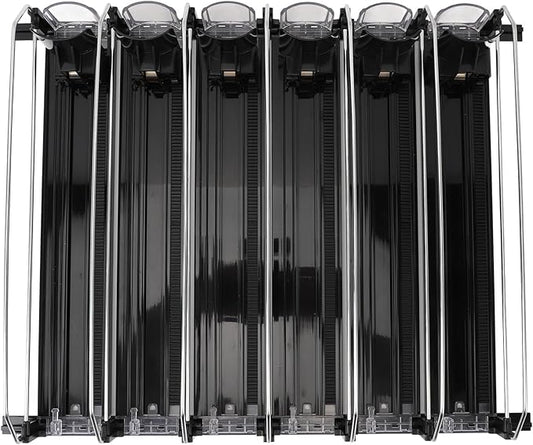 Zerodis 6Pcs Fridge Drink Organizer, Can Water Bottle Drink Dispenser Automatic Beverage Pusher Beverage Thruster Beer Supermarket Shelf Thrusters Convenience Store Freezer (Black)