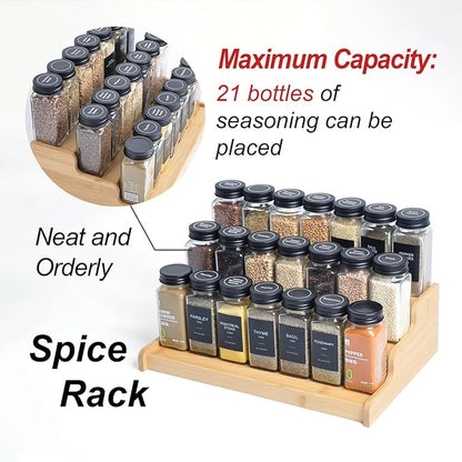 JinDoWin 2 Pack Cabinet Spice Rack Organizers - Enhanced Cabinet Spice Organizer, Practical Spice Rack Organizer for Cabinet and Efficient Cabinet Spice Organizer (2, 13 Inch)