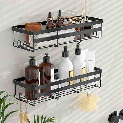WOWBOX Shower Caddies 6 Pack - Adhesive Hanging Shower Shelf - Bathroom Organizers and Storage, No Drilling Stainless Shower Shelves for Home Decor, Bathroom Accessories (Large)