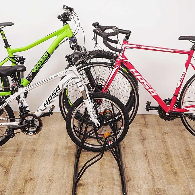 CyclingDeal Bicycle Floor Parking Rack Stand - for Mountain MTB Road Bike - Indoor Home Garage Storage - Classic 5 Bikes