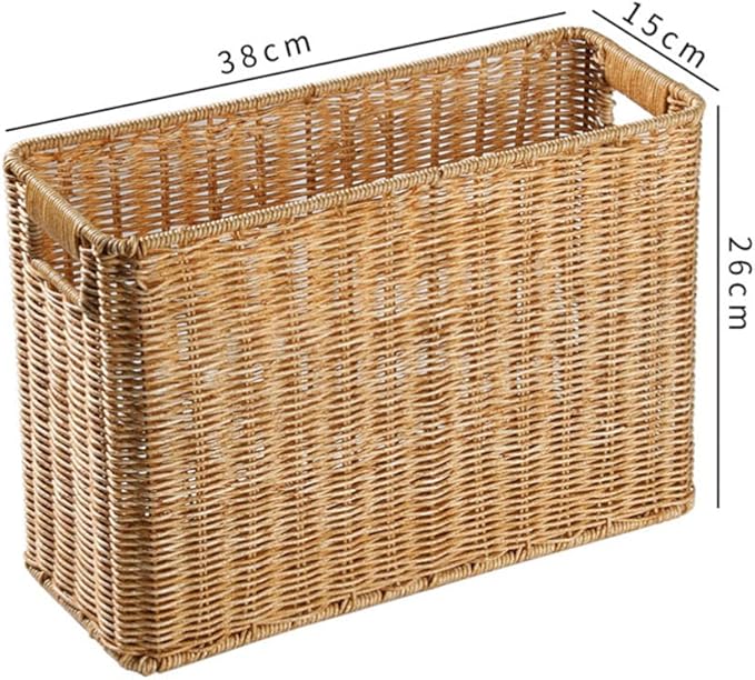 Decorative Woven Basket with Handles Handled Sundries Organizer for Home Decor Vintage Design for Bedroom and Living and Stable Storage