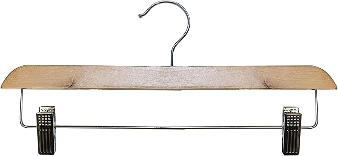 NAHANCO Contemporary Collection: Wooden Skirt/Pant Hanger, 14" Natural (Pack of 100)