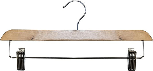 NAHANCO Contemporary Collection: Wooden Skirt/Pant Hanger, 14" Natural (Pack of 100)