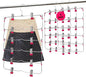 Skirt Pants Hangers with Clips,6Tier Skirt Hangers Space Saving,Metal Multi Pants Hangers and Storage Multi Clothes Shorts Hanger Organization,Space Saving Hangers with Clips (Rose, 4-Piece Set)