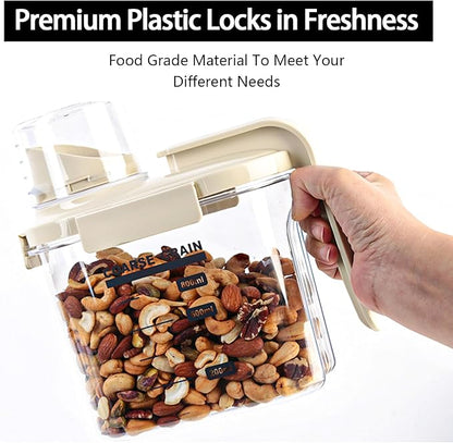 Cereal Containers Storage Airtight Food Storage Containers with Lids Plastic Small Cereal Dispenser with Pour Spout, Pantry Organization and Canister for Rice, Dry Food , Sugar & Flour, 0.8L 3 Pack