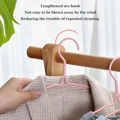 10 Pack Wire Hangers, Heavy Duty Space Saving Non Slip Coat Hangers for Suits, Shirts, Dresses and Trousers - Pink