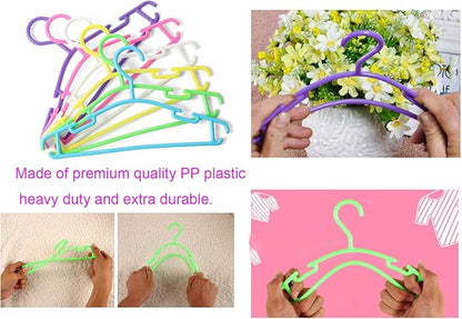 YYaaloa 60pcs Kids Clothes Hangers (6 Colors) Baby Clothes Hangers Childrens Plastic Infant Hangers Very Durable Kids Hangers Toddler's Hangers (6 colors-60pcs)