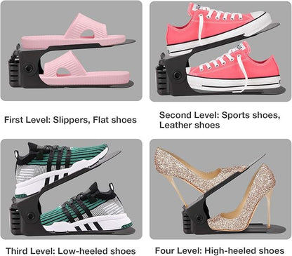 Neprock Shoe Rack Shoe Organizer Space-Saving Storage Shoe Organizer for Closet,Shoe Stacker Shoe Slots Space Saver Double Stack Shoe Holder Homeries