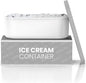 BALCI - Ice Cream Container - 2 Quart - Perfect Reusable Freezer Storage for Homemade Ice Cream Tubs for Sorbet, Frozen Yogurt and Gelato! - Flexible Silicone Lids, Long Scoop, Stackable - Grey