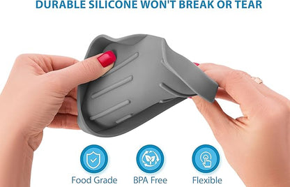 Silicone Soap Bar Holder: Premium Gray Self-Draining Soap Dish - Elegant Shower & Bathroom Solution