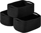 ICERZCZ Small Black Baskets for Organizing, Storage Baskets for Shelves, Small Woven Cotton Rope Basket for Storage, Basket for Gifts Empty, 13"×8.5"×5.1" (3 Packs) Black