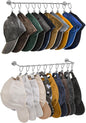 Viklluyr Hat Rack Baseball Cap Wall Organizer - Closet Hats Holder with 20 Hooks - Metal Caps Storage Wall Mounted Hat Hanger Set of 2 for Closet Door Bedroom Entryway Laundry(Grey)