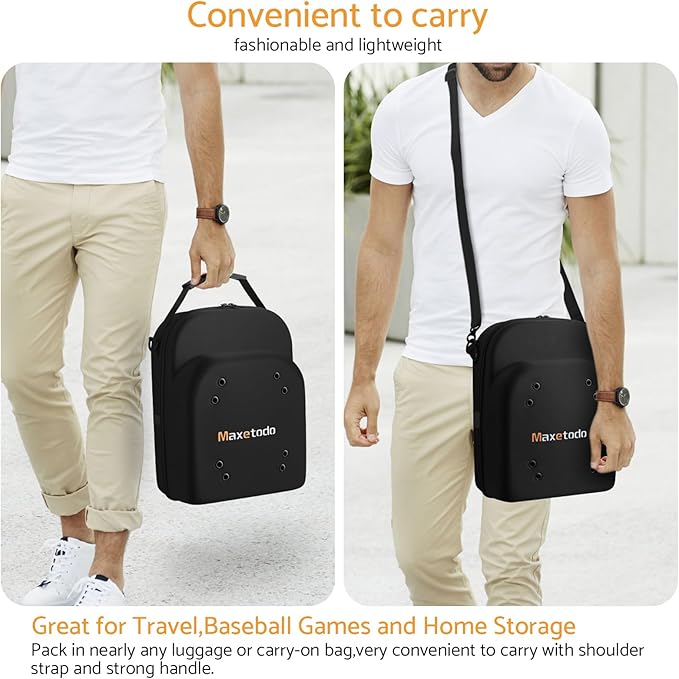 Hat Travel Storage Bag,EVA Waterproof Dustproof Crushproof Hat Box,Holds Up to 6 Baseball Caps,with Handle and Shoulder Strap,Ideal for Travel, Home Storage,and Daily Use Black