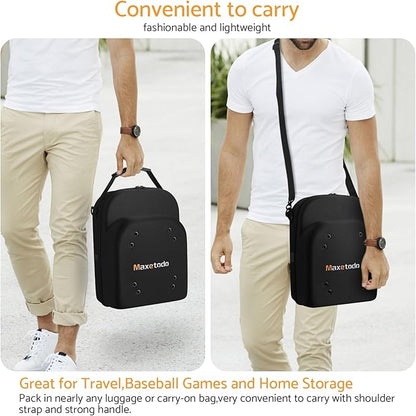 Hat Travel Storage Bag,EVA Waterproof Dustproof Crushproof Hat Box,Holds Up to 6 Baseball Caps,with Handle and Shoulder Strap,Ideal for Travel, Home Storage,and Daily Use Black