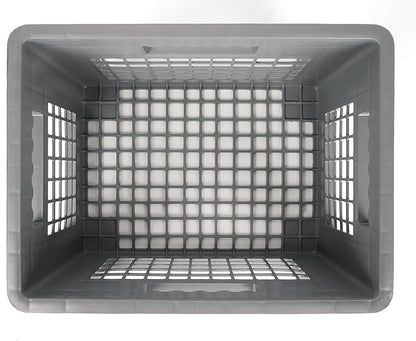 Hudson Exchange 12 x 16 x 8" (4 Pack) Mesh Straight Wall Handled Storage Container Tote, Gray