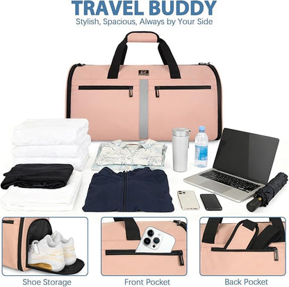 Garment Bags for Travel,50L Carry on Convertible Garment Duffle bag with Shoulder Strap,3 in 1 Hanging Suit Travel Bag with Shoulder Strap