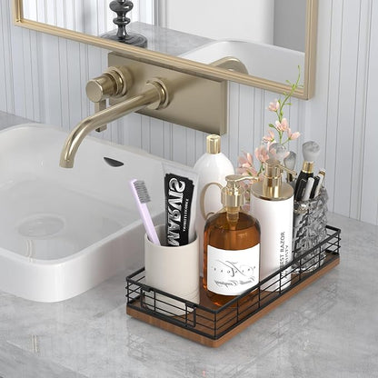 Toilet Paper Basket, 2PCS 13 Inch Bathroom Tank Tray Top of Toilet Storage Toiletries Organizer for Bathroom, Living Room and Kitchen