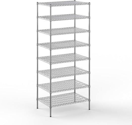 24" Deep x 36" Wide x 86" Height Wire Shelving Kit | 8-Tier | NSF Commercial Storage Rack Unit