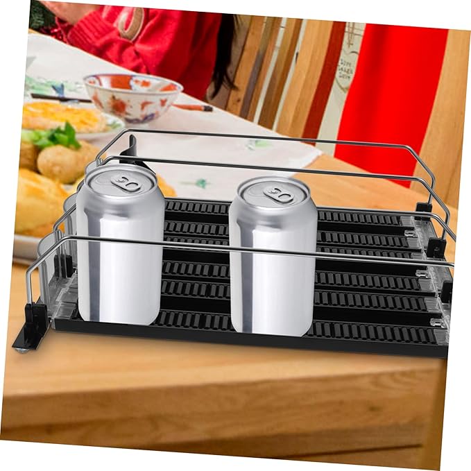 LIFKOME 3pcs Beverage Organizer for Refrigerator Self-pushing Drink Dispenser Soda Holder for Efficient Storage Kitchen Pantry Supermarkets
