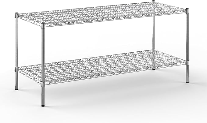 24" Deep x 60" Wide x 27" Height Wire Shelving Kit | 2-Tier | NSF Commercial Storage Rack Unit