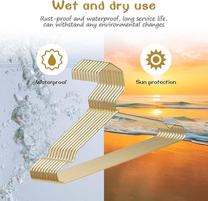 VWV Gold Aluminum Hangers, 20 Pack Baby Hangers，12.6 Inch Children Baby Hanger, Sturdy Metal Children Clothes Hangers for Wardrobe, Space-Saving Toddler Hanger