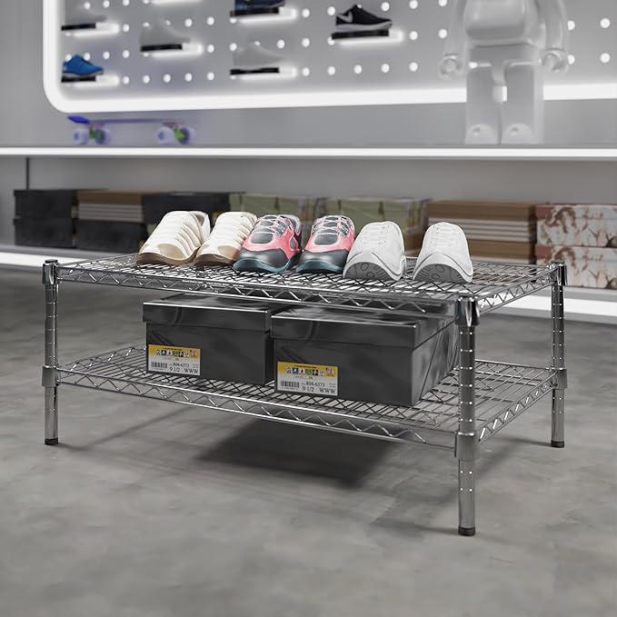 21" Deep x 36" Wide x 14" Height Wire Shelving Kit | 2-Tier | NSF Commercial Storage Rack Unit