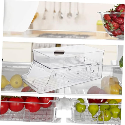 PRETYZOOM Double Layer Lift Drink Rack Refrigerator Organizer Can Holder for Fridge
