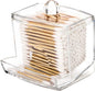 Tbestmax 10oz Qtip Holder Dispenser Big Clear Bathroom Organizer Accessories Decor for Storage-Qtips Cotton Ball Holder Apothecary Jars, Cotton Swabs, Floss Container