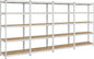 Topeakmart 4PCS 5-Tier Utility Shelves, Metal Storage Shelves Garage Shelving Unit Adjustable Garage Storage Shelves Storage Racks Heavy Duty Shed Shelving- Silver, 35.5 x 17.5 x 72 Inch