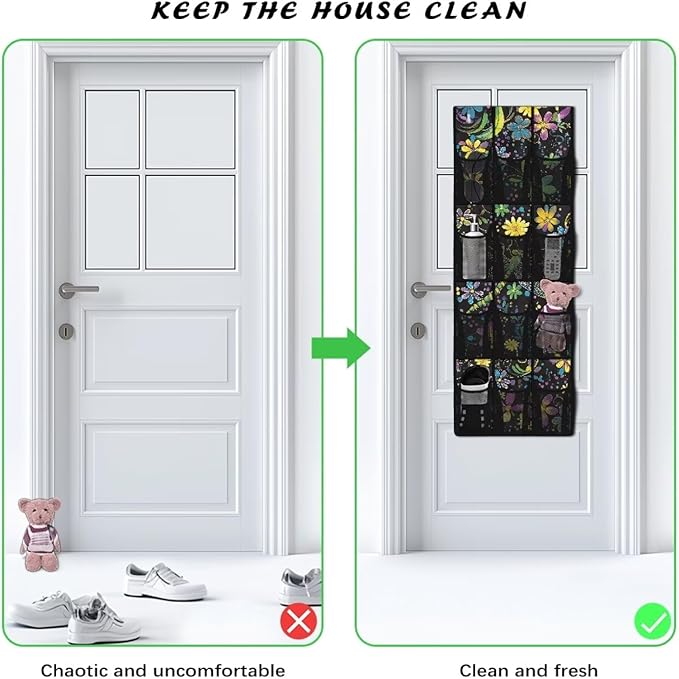 Big Dragonfly Over The Door Shoe Organizer,Hanging Shoe Organizer for Door with 12 Mesh Pockets,Breathable Organizer Storage Bag,Shoe Rack for Door Sneaker Hanger Boot Storage