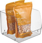iDesign Linus Stacking Organizer Bins for Kitchen, Pantry, Office, Bathroom, Extra Large-Clear