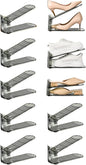 Shoe Slots Organizer, Clear Shoe Stacker, Adjustable Level Shoe Rack,Storage Space Saver for Sneakers Display (Grey Transparent, 10Pack)
