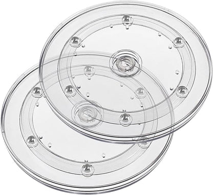 Jersvims 2Pcs 6 Inch Acrylic Turntable Platter, Transparent Turntable Organizer Round Rotating Plate for Kitchen Pantry Cabinet Desk Rack Spice Cake Cookie Decorating