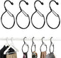 4 Pack Belt Hanger for Closet, Multipurpose Closet Hanger with S Hook, Rust-Resistant Metal Belt Organizer & Tie Rack for Belts, Ties, Scarves, Hats, Bags, Space Saving Wardrobe Storage (Black)