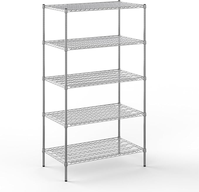24" Deep x 42" Wide x 74" Height Wire Shelving Kit | 5-Tier | NSF Commercial Storage Rack Unit