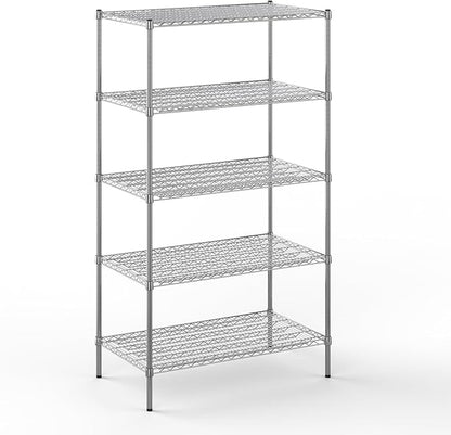 24" Deep x 42" Wide x 74" Height Wire Shelving Kit | 5-Tier | NSF Commercial Storage Rack Unit